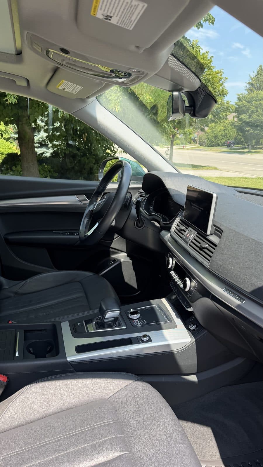 Clean detailed front interior of an Audi
