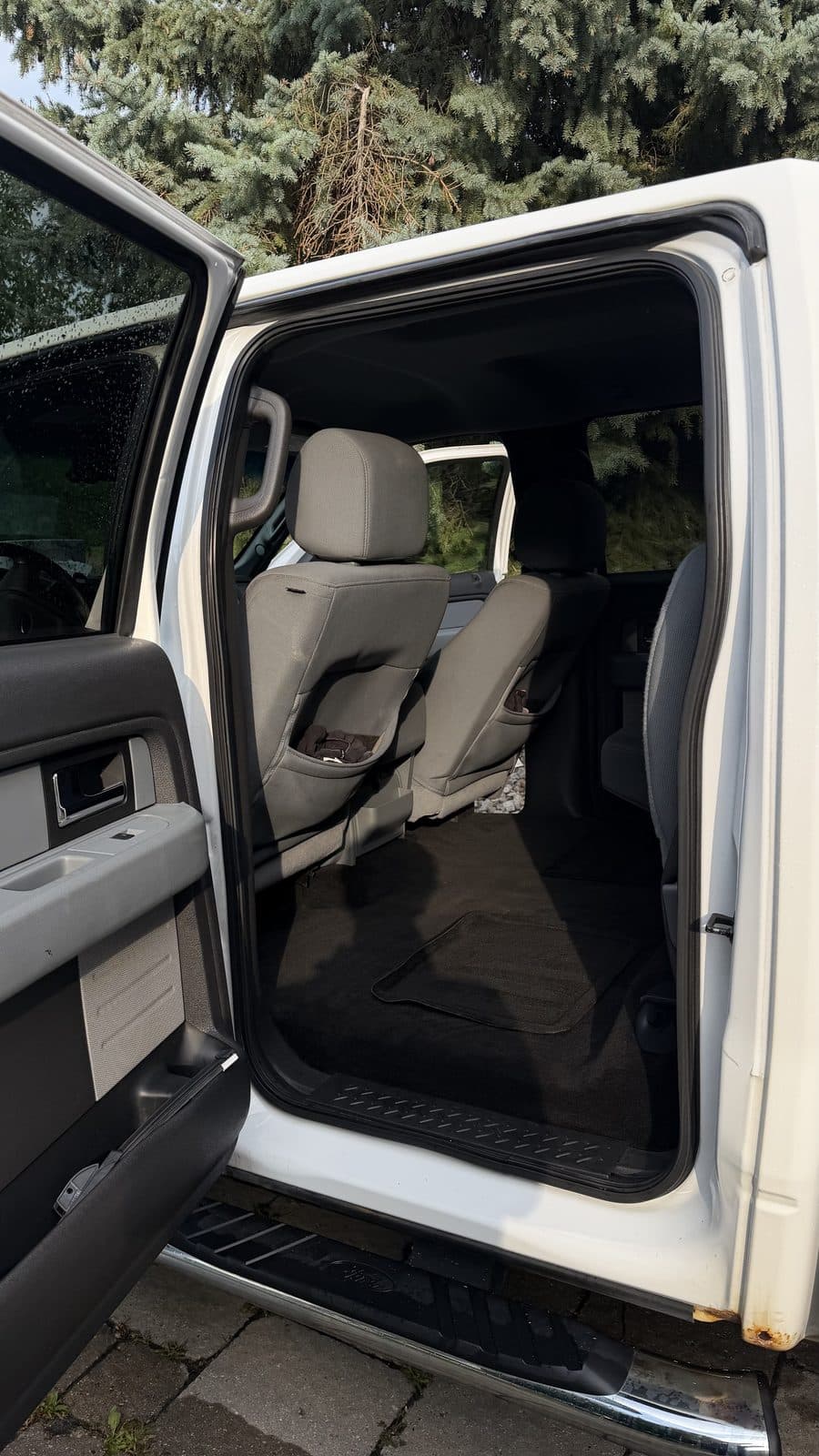 Clean detailed rear seats of a Ford F-150